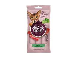Ласощі для котів Delickcious Тунець з додаванням алое 4 х 15 г (4820269141605) - мініатюра 1