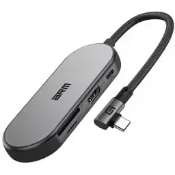 Концентратор ArmorStandart Angle USB-C to HDMI 4K RJ45 PD 2USB SD microSD Grey (ARM86022)