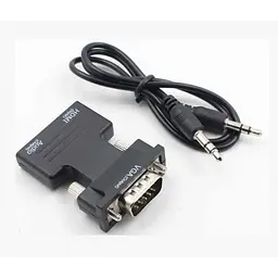Конвертер HDMI на VGA OUT з аудіокабелем 3.5 мм, перехідник для ноутбука, проєктора, телевізора