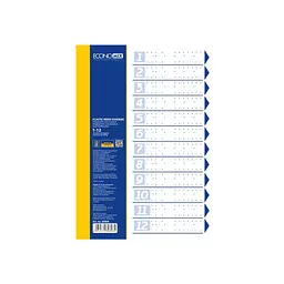 Роздільник сторінок Economix А4 пластик, 12 розділів, кольоровий (E30808)