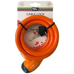 Велозамок Good Bike Security Lock тросовый Ø12 x 1500 мм оранжево-желтый (92758G-IS)