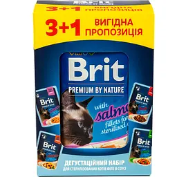 Набір вологих кормів для стерилізованих котів Brit Premium Delicate Fillets in Gravy 4 шт. х 100 г - мініатюра 2