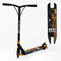 Самокат трюковий Best Scooter 69х11х54 см Жовто-чорний 000231667 - мініатюра 2