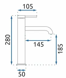 Змішувач для умивальника Rea Spot високий nickel brushed REA-B2068 - мініатюра 3