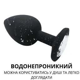 Анальна пробка I’MCUM Crystal Harmony Розмір S 7x3 см Силіконова Чорна (IM-KGS201_S_bk) - мініатюра 5