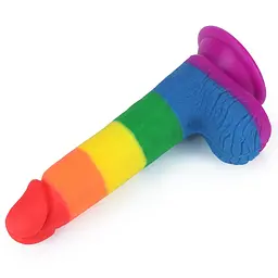 Фалоімітатор LoveToy Prider Dildo 7.5" 19.5 см райдужний - мініатюра 4