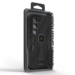 Чехол для Infinix Hot 60 Pro 4G, Proover, черный, с подставкой и магнитом, противоударный, ударопрочный, бронированный, панель-накладка, защита всего корпуса, термополиуретан (TPU) + поликарбонат (PC), ArmorStandart (ARM88682) - мініатюра 3