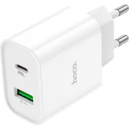 Мережевий зарядний пристрій Hoco C80A Plus USB-A/USB-C 20W White (779885) [124885]
