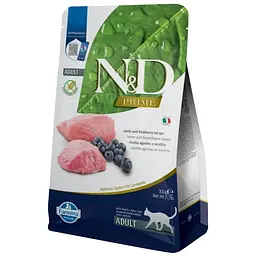 Беззерновий сухий корм для дорослих котів Farmina N&D Prime Grain Free Lamb & Blueberry Adult із ягням та чорницею 300 г