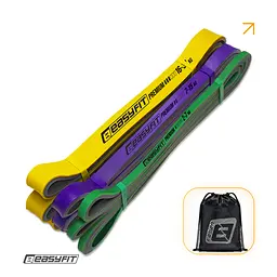 Набір двошарових резинок для підтягування EasyFit Premium 2-32 кг (3 шт)
