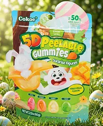 Желейні цукерки Cokoc 5D Peelable Gummies Mixed Fruit Flavor 60г - мініатюра 4