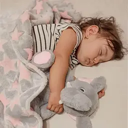 Плед Perletti Toys Allie Elephant з м'якою іграшкою 120x80 см сірий/рожевий (P13068) - мініатюра 6