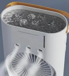 Вентилятор настільний No Brand Double-ended Spray Fan подвійний з охолодженням LED підсвічування без пульта ДУ Білий (2104618552) - мініатюра 3