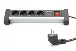 Digitus Блок розеток Office, 4xSchuko 16A, 2xUSB 2A, вимикач, 1.5м, вилка Schuko - мініатюра 4