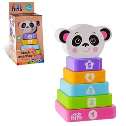 Розвивальна дерев'яна пірамідка Kids hits Stack and Play з пандою (KH20/012)