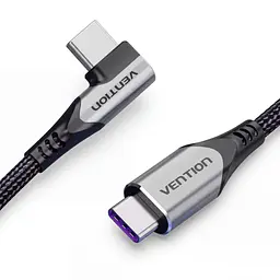 Кабель Vention TAKHF USB-C - USB-C кутовий 90° PD 100 Вт 1 м сірий (TAKHF)