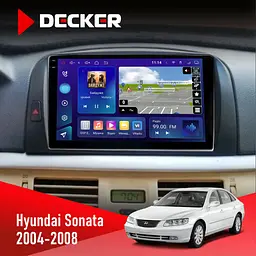Штатна магнітола Hyundai Sonata (NF) 2004-2008 Decker D9-009 4x64, DSP, 4G, 2k Decker (НФ-00008216)