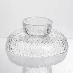Фруктовниця на ніжці Ice Textured 15 см з крижаною текстурою скла Yiwu HP-34-88 - мініатюра 5