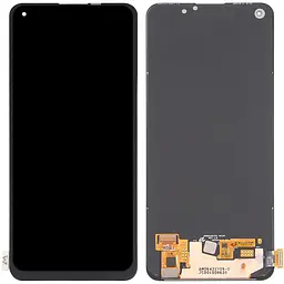 Дисплей Oppo A74 4G /A95 /Reno 6 Lite /F19 /F19 Pro чорний, Amoled, оригінал PRC переклеєне скло, p/n: AMS643XY05