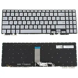 Клавіатура для ноутбука ASUS (UX562 series) rus, silver, без фрейма, підсвічування клавіш