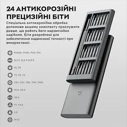 Набір прецизійних викруток Xiaomi MiJia Mi Precision Screwdriver Kit 24 в 1 сірий (MJJXLSD002QW) - мініатюра 7
