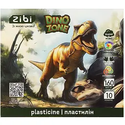 Пластилін ZiBi Dino Kids Line 10 кольорів 160 г (ZB.6278)