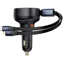 Автомобільний зарядний пристрій Baseus Enjoyment Pro 60W Retractable Black (C00057802111-02) [169691]