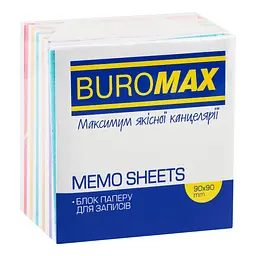 Блок паперу для нотаток Buromax Веселка проклеєний 90х90х40 мм різнобарвний (BM.2244) - мініатюра 2