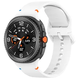 Силіконовий ремінець на смарт годинник Samsung Galaxy Watch 8 40mm/8 Classic 46mm/8 44mm, Silicone, white, зі зручною застібкою, на фітнес браслет, ArmorStandart (ARM86876)