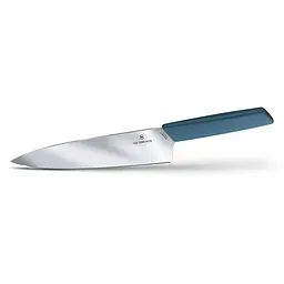 Кухонний ніж Victorinox Swiss Modern Carving лезо 20см широк. з син. ручкою (блістер) - мініатюра 3