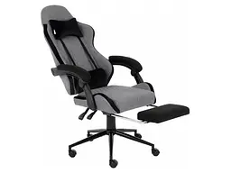 Комп'ютерне крісло для геймера GT Racer X-2324 Fabric Gray/Black Suede - мініатюра 6