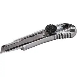 Ніж сегментний будівельний висувний MasterTool 18 мм гвинтовий металевий 17-0198