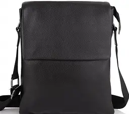 Шкіряний чоловічий месенджер чорний TIDING BAG sum0028692 - мініатюра 2