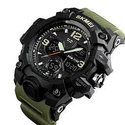 Наручний годинник чоловічий Skmei 1155 Army Green, 1155BAG (12279) - мініатюра 3