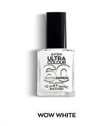 Швидковисихаючий лак для нігтів Avon «УльтраКолір за 60 секунд» Wow White,10 мл (49469320) - мініатюра 1