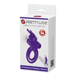 Ерекційне кільце Pretty Love Ring Bunny III 9.7х4.0 см фіолетовий - мініатюра 9