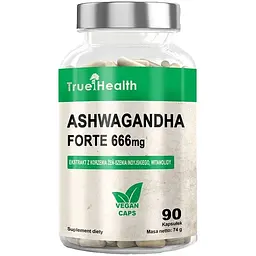 Екстракт кореня ашваганди True Health Ashwagandha Forte 666 mg, 90 вегакапсул для боротьби зі стресом - мініатюра 1