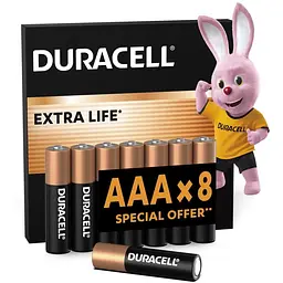 Батарейка Duracell AAA лужні 8 шт. в упаковці (5000394203341 / 81480364)