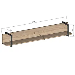Полиця для книг та декору Moreli Forte F-0015 в стилі Loft 1358х220х220 мм Білий - мініатюра 2