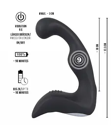 Стимулятор простати Rebel Mens Gear Rechargeable, 14.3 см чорний - мініатюра 10