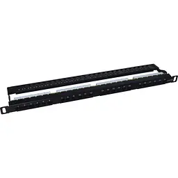 Патч-панель 19" Kingda 24xRJ-45 STP cat.5e, 0.5U, з організатором кабелю (KD-PP41-STP-C5e-24P-0.5U)