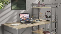 Письмовий стіл Ferrum-decor Серії Конект з етажеркою 75x120x60 сірий ДСП Дуб Сонома 16мм (FRD-104233) - мініатюра 7