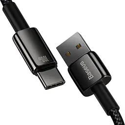 Кабель Baseus Tungsten Gold USB-A to USB-C 2m Black (CAWJ000101) [106123] - мініатюра 3