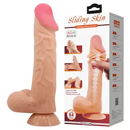 Фалоімітатор Pretty Love Sliding Skin Bendable 9.4'' 24 см тілесний - мініатюра 2