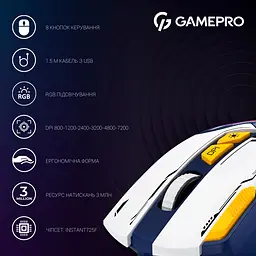 Миша GamePro блакитна (GM300BL) - мініатюра 9