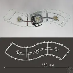 Люстра на 3 лампи ROSYNKA L 3xE27 450x295 мм Хром ESLLSE - мініатюра 9