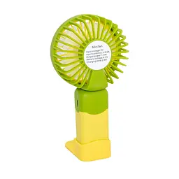 Вентилятор портативний Handheld Fan JX-991 зелено-жовтий, ручний міні вентилятор на акумуляторі бездротовий - мініатюра 4