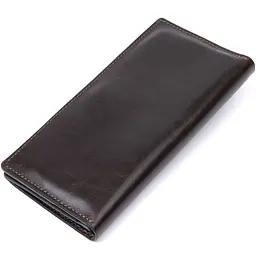Шкіряне глянсове портмоне Grande Pelle 11469 темно-коричневий - мініатюра 2