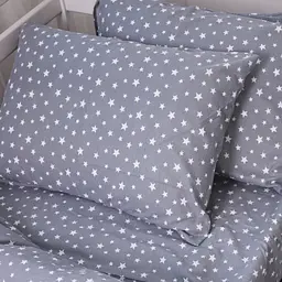 Постільна білизна MirSon 012 Grey Stars Фланель 160х220 Полуторний Євро (2200009653094) - мініатюра 9