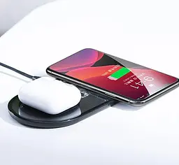 Бездротовий зарядний пристрій Baseus Simple 2в1 Wireless Charger Turbo 24 Вт Чорний (WXJK-B01)